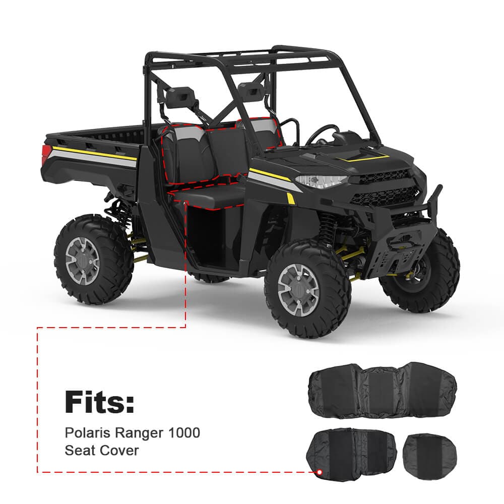 UTV Waterproof Seat Cover & Under Seat Storage Box Compatible With Polaris Ranger