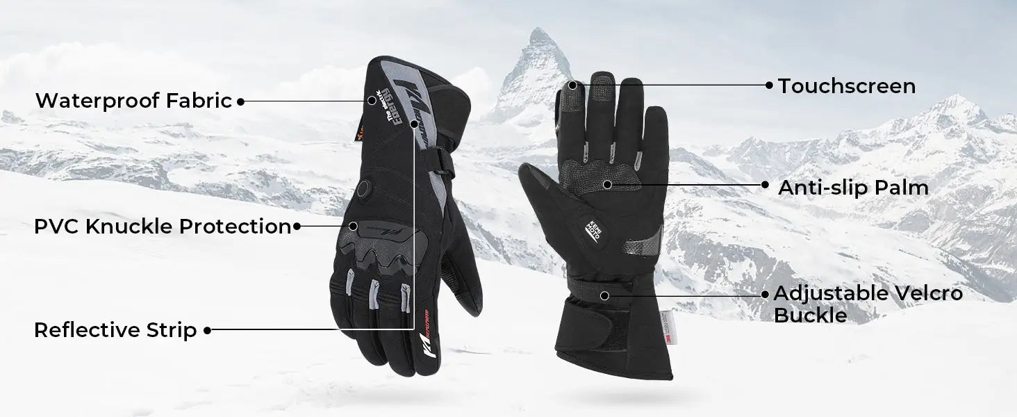 Heated Motorcycle Gloves Waterproof Touchscreen