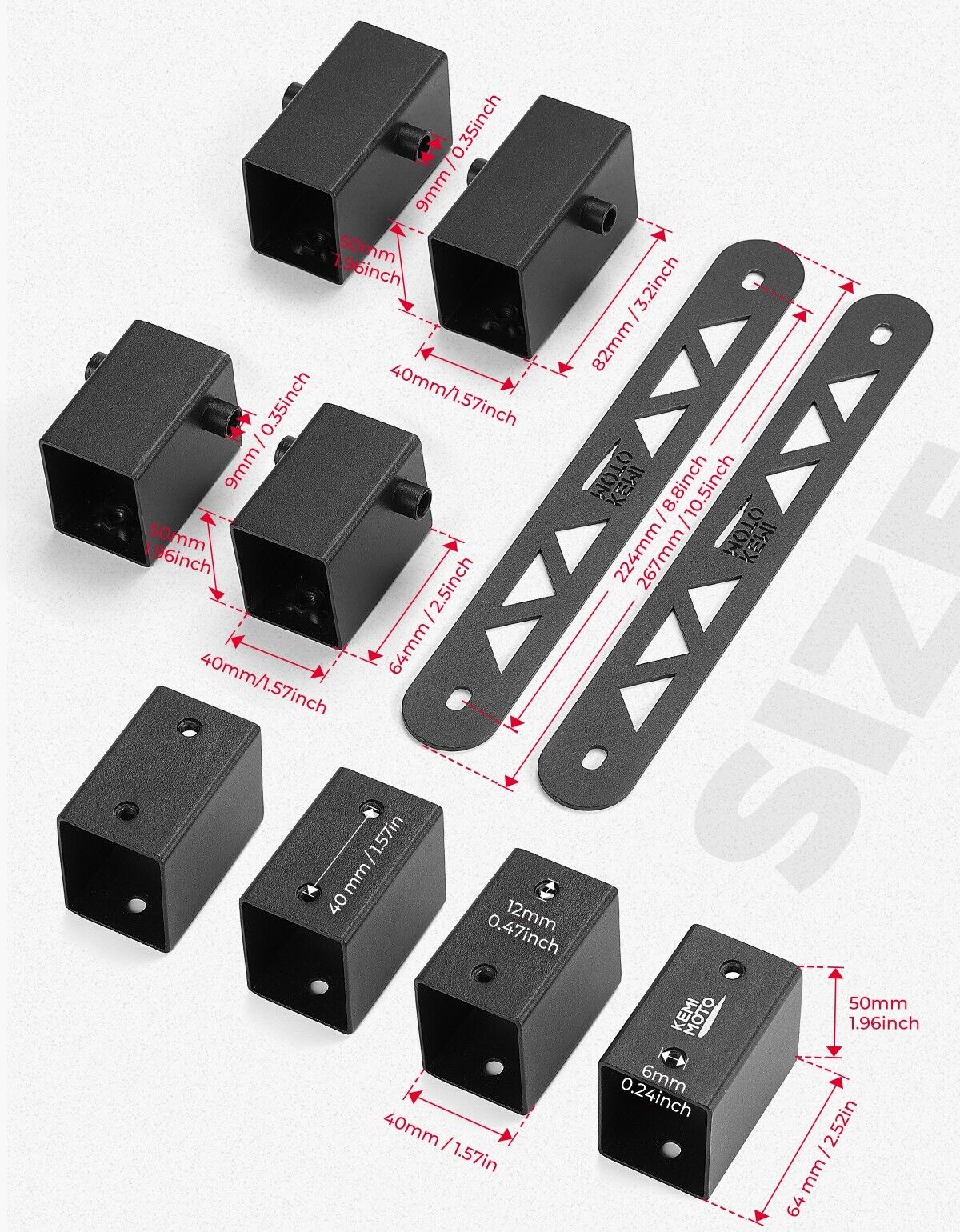 8PCS Seat Risers Spacers 2’’ Lift Kit for Polaris RZR PRO XP 2-Seat