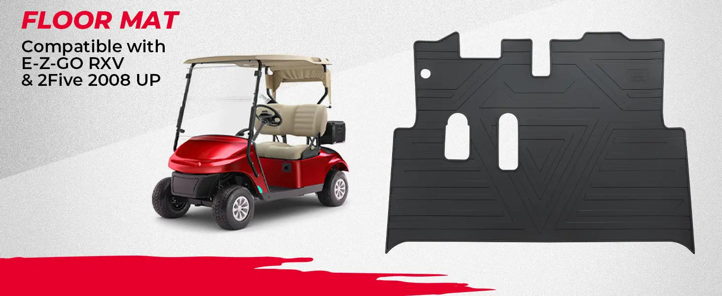 Golf Cart Mat Full Coverage Floor Liner (Black) for EZGO RXV