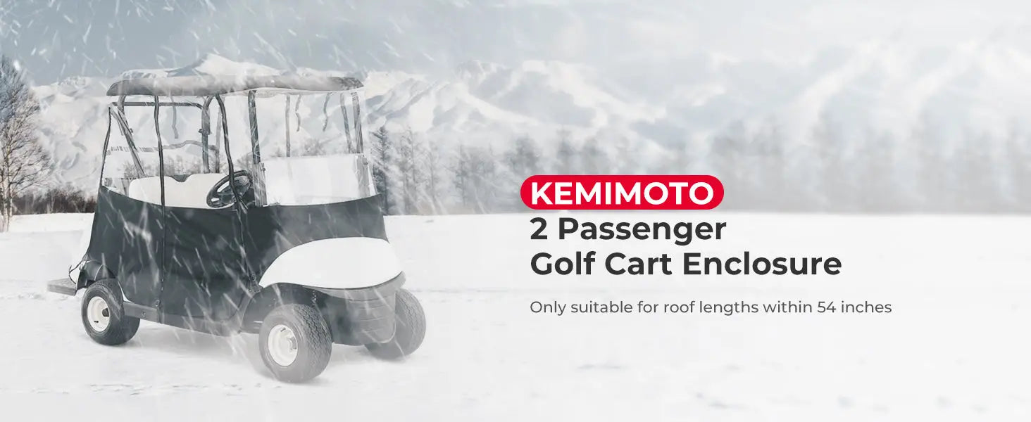 kemimoto 600D Golf Cart Enclosure 2 Passenger, Golf Cart Rain Cover Waterproof,