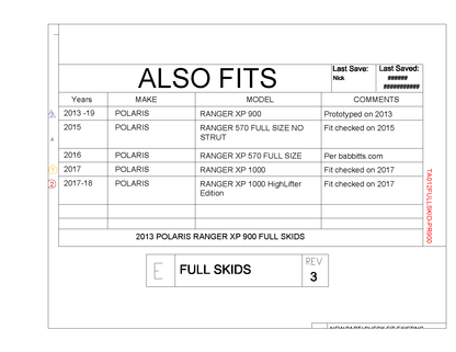 Trail Armor Polaris Ranger XP 900, Ranger XP 1000, and Ranger Full Size XP 570 Full Skids with Sliders