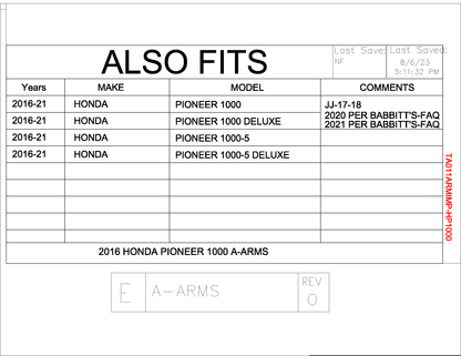 Trail Armor Honda Pioneer 1000 and Honda Pioneer 1000-5 iMpact A-Arm Guards 2016 - 2021