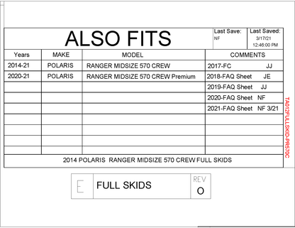 Trail Armor Ranger Midsize 570 Crew Full Skids 2014 - 2021