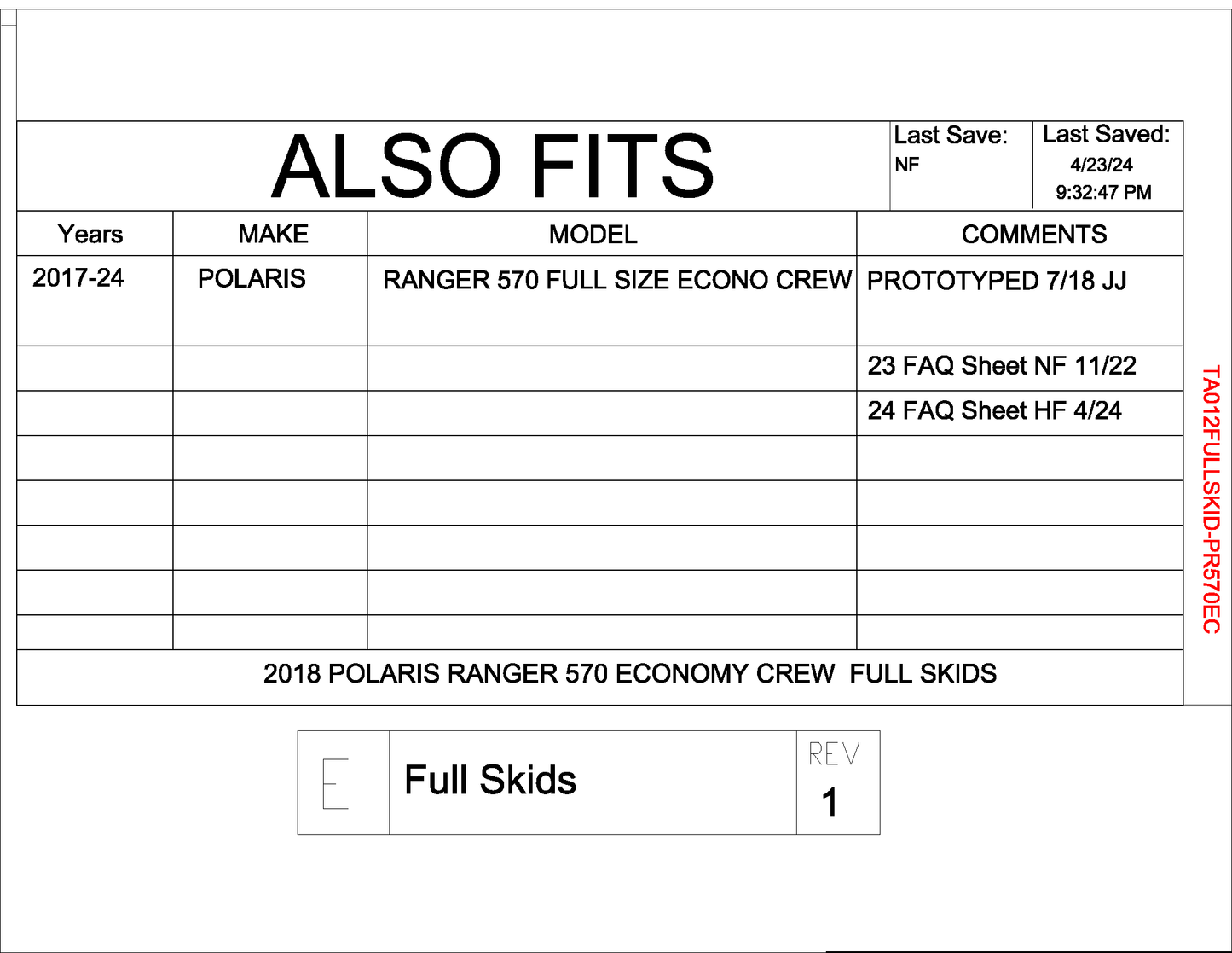 Trail Armor Ranger 570 Economy Crew Full Skids 2017 - 2024