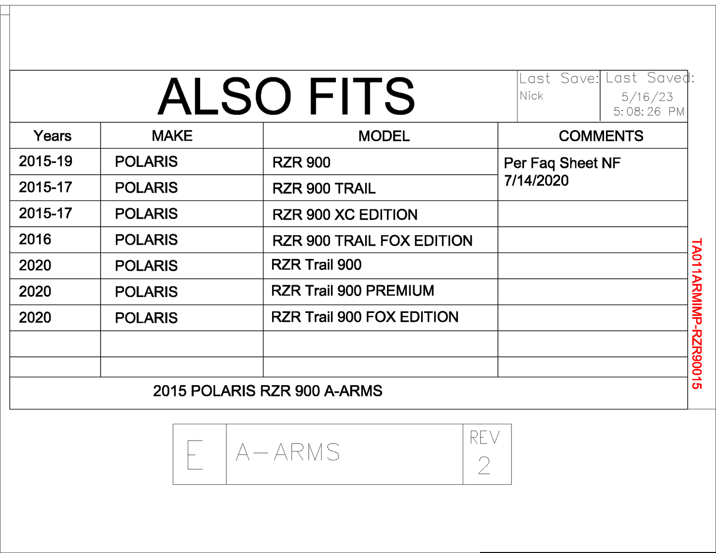 Trail Armor Polaris RZR 900, RZR 900 EPS, RZR 900 XC, RZR Trail 900 EPS, RZR Trail 900 Premium, RZR 900 Fox Edition  iMpact A-Arm Guards Front and Rear