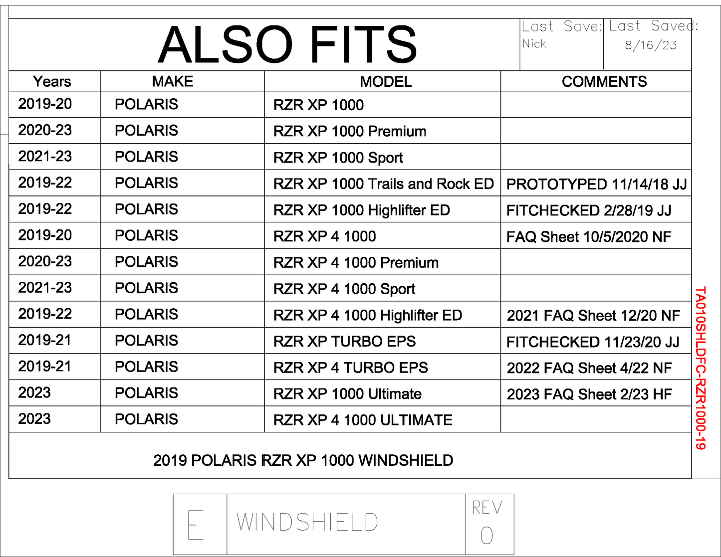 Trail Armor 2019 - 2023 RZR XP 1000, 2019 - 2021 RZR XP Turbo EPS, 2019 - 2021 RZR 4 XP Turbo EPS, 2019 -2023 RZR 4 XP 1000, 2023 RZR XP 1000 Ultimate CoolFlo Windshield