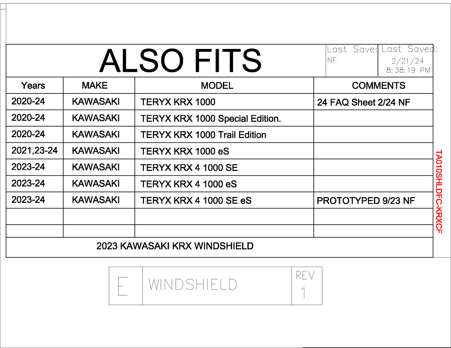 Trail Armor Kawasaki KRX 1000, KRX 1000 SE, KRX 1000 Trail, KRX 1000 eS, KRX 4 1000 SE, KRX 4 1000 eS and KRX 4 1000 eS SE CoolFlo Windshield 2020 - 2024