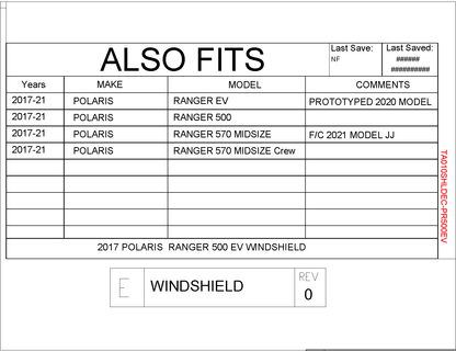 Trail Armor Polaris Ranger Midsize 500, EV, 570 and 570 Midsize Crew Full Windshield