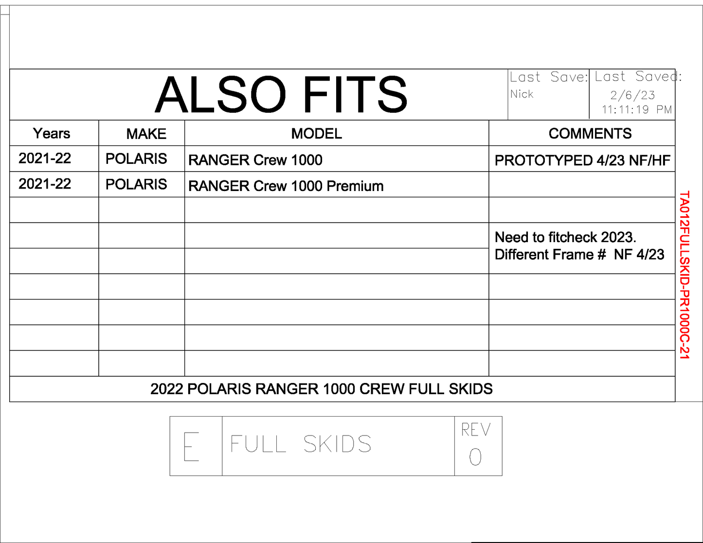 Trail Armor Polaris Ranger 1000 Crew Full Skids 2021 - 2022