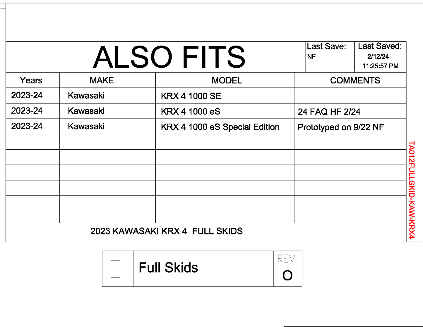 Trail Armor 2023 - 2024 Kawasaki KRX 4 1000 SE, KRX 4 1000 eS Special Edition and KRX 4 1000 eS Full Skids with Integrated Side Skid Plates