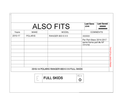 Trail Armor Polaris RANGER 800 6x6 Full Skids