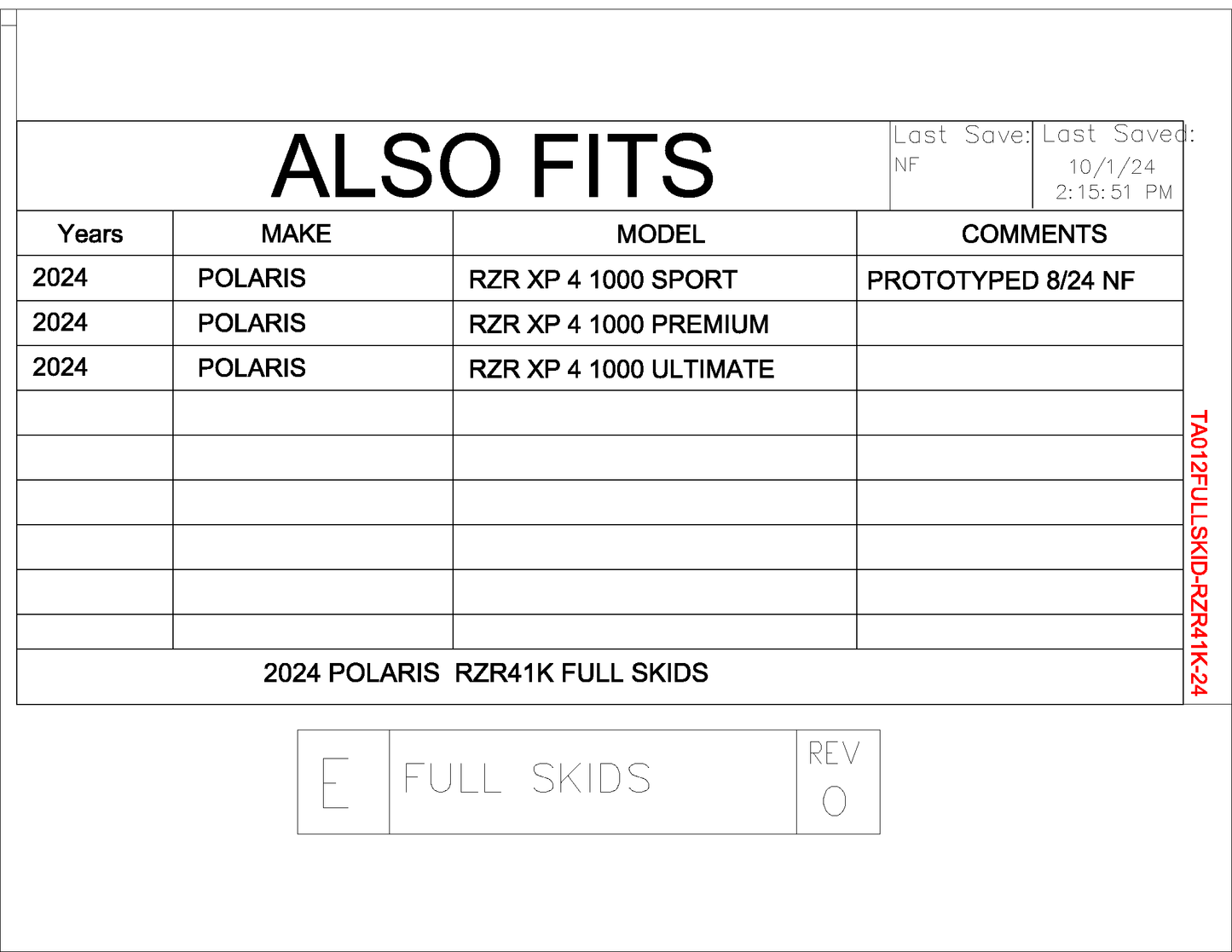 Trail Armor 2024 RZR XP 4 1000 (Sport, Premium, Ultimate) Full Skids with Slider Nerfs