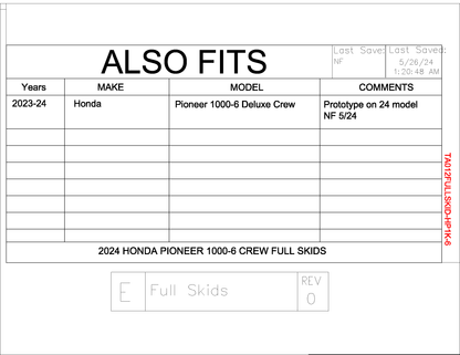 Trail Armor Honda Pioneer 1000-6 Crew Full Skids  2023 - 2024