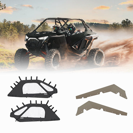 2 Soft Upper Doors & Lower Door Panels Insert Kit for RZR Pro XP 2020-2023