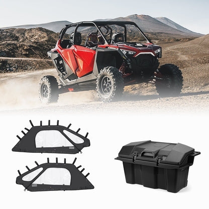 Soft Upper Doors & 73 QT Rear Storage Box for RZR Pro XP 2020-2023