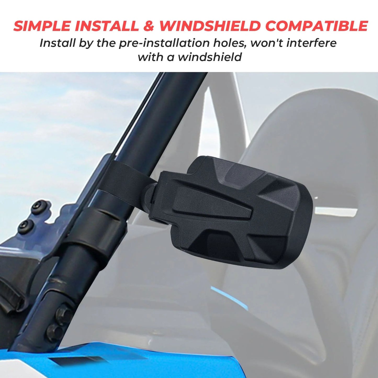 Adjustable Side View Convex Mirror for 1.75" Roll Cage