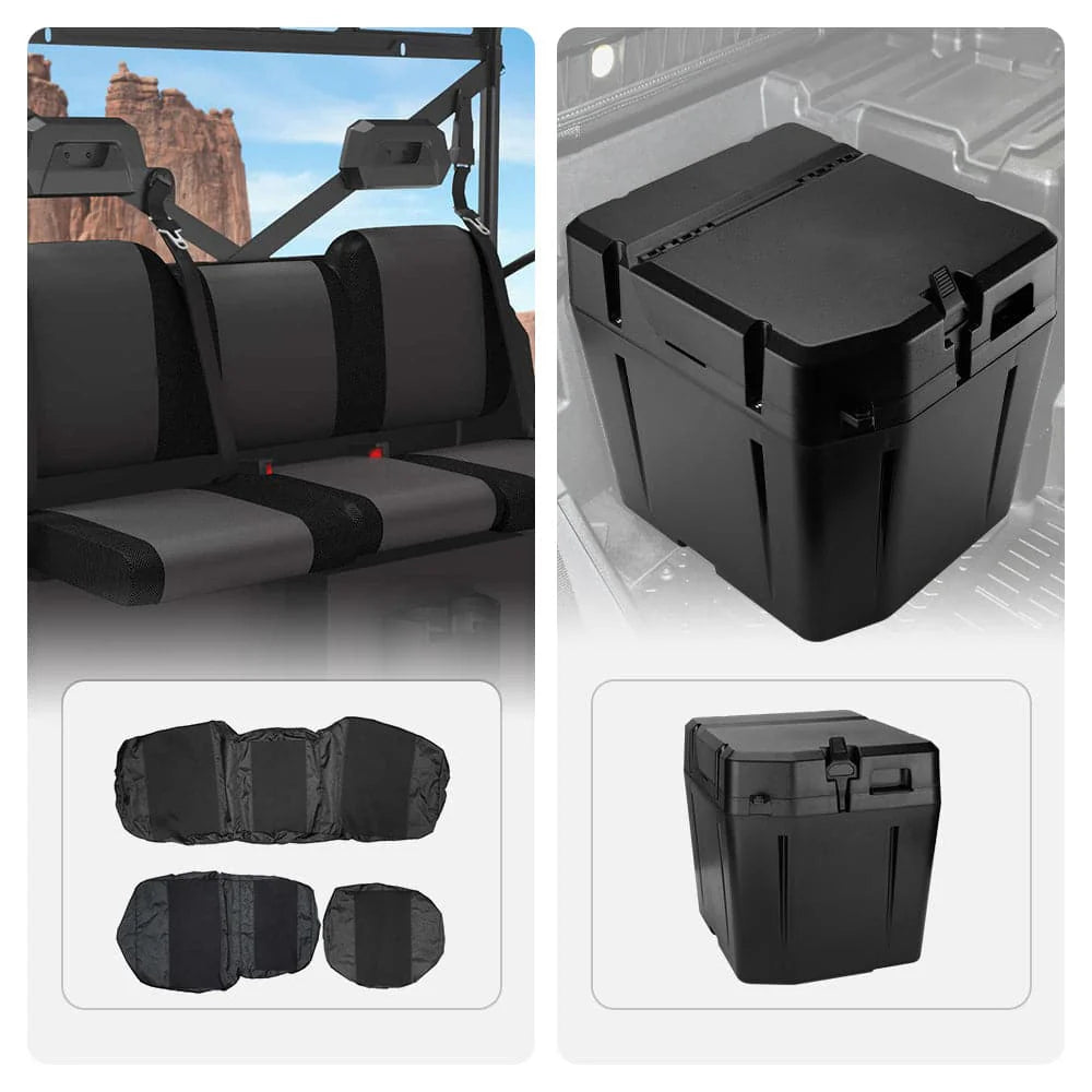 UTV Waterproof Seat Cover & Under Seat Storage Box Compatible With Polaris Ranger