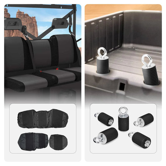 UTV Waterproof Seat Cover & 2" Tie Down Anchors Compatible With Polaris Ranger
