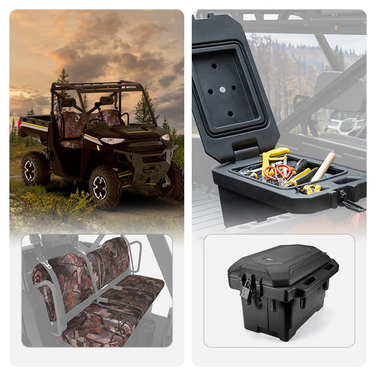 Camouflage Seat Cover & 45L Waterproof Tool Box for Ranger 2018-2023