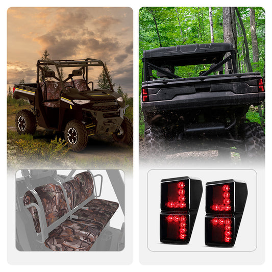 Camouflage Seat Cover & Tail Light for Polaris Ranger 2018-2023