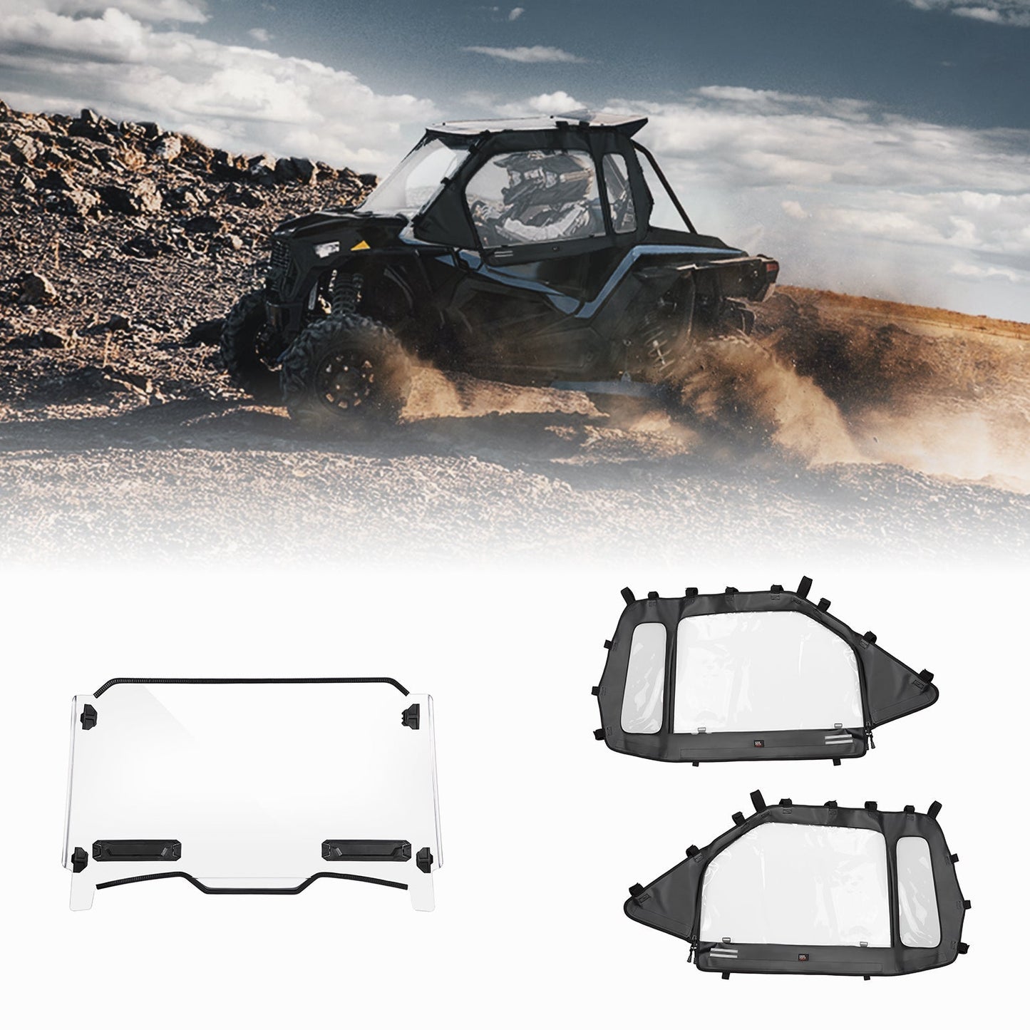 Full Windshield & Soft Cab Enclosures for Polaris RZR XP 1000 / 4