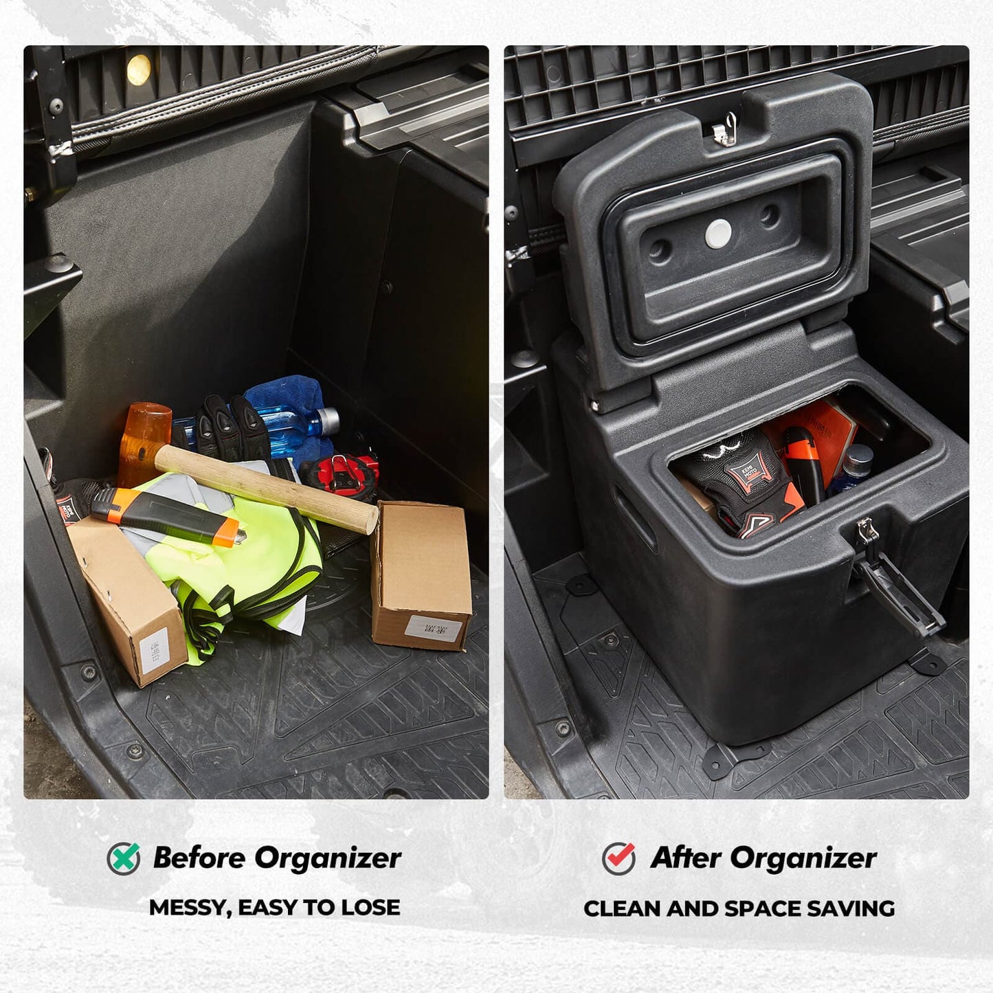 Big Size Cargo Box & Under Seat Storage Box For Polaris Ranger