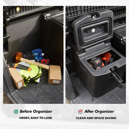 Cargo Storage Device Tool Box & Under Seat Storage Box Fit Polaris Ranger