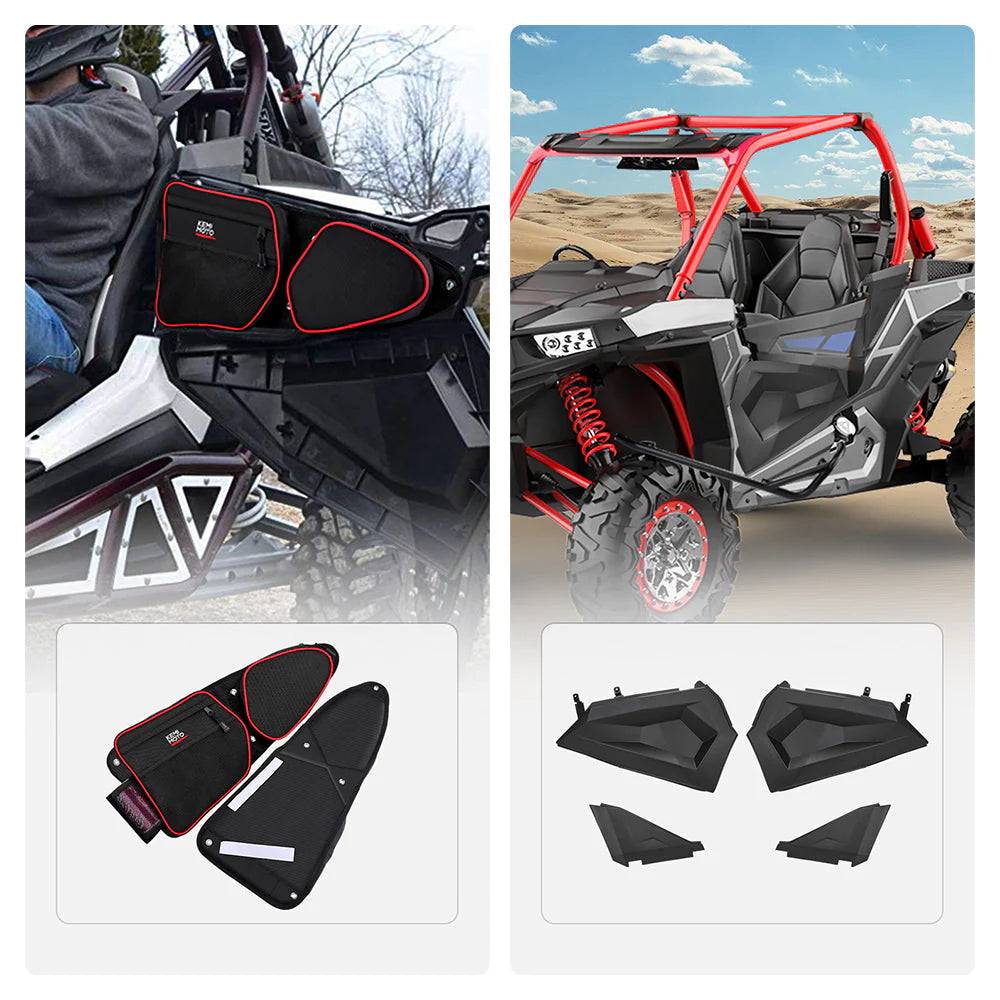 Front Side Door Bags & Lower Half Door Inserts Panels for Polaris RZR