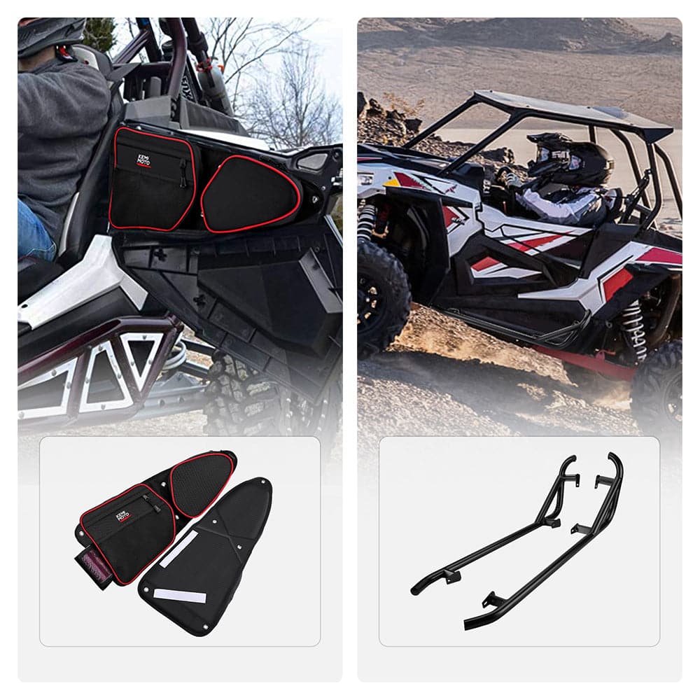 Front Door Side Door Bags & Side Nerf Bars Rock Sliders Fit Polaris RZR