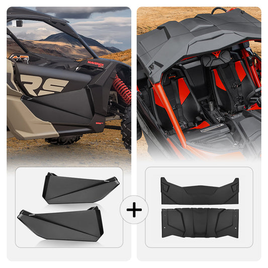 Front Lower Door Inserts & Plastic Roof For Can-Am Maverick X3