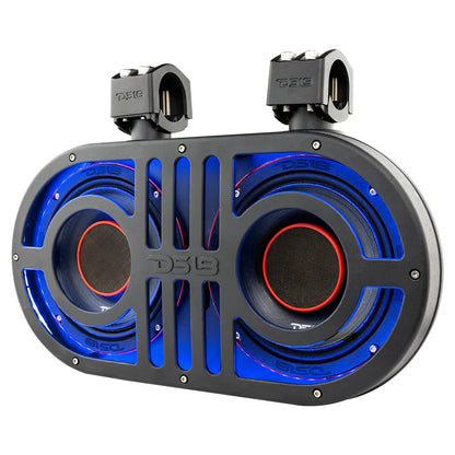 Dual 8" Marine and Powersports PRO Roll Cage Sound Bar System with Built in LED RGB Lights 500 Watts Rms ( 2 x PRO-HY8.4B Included)