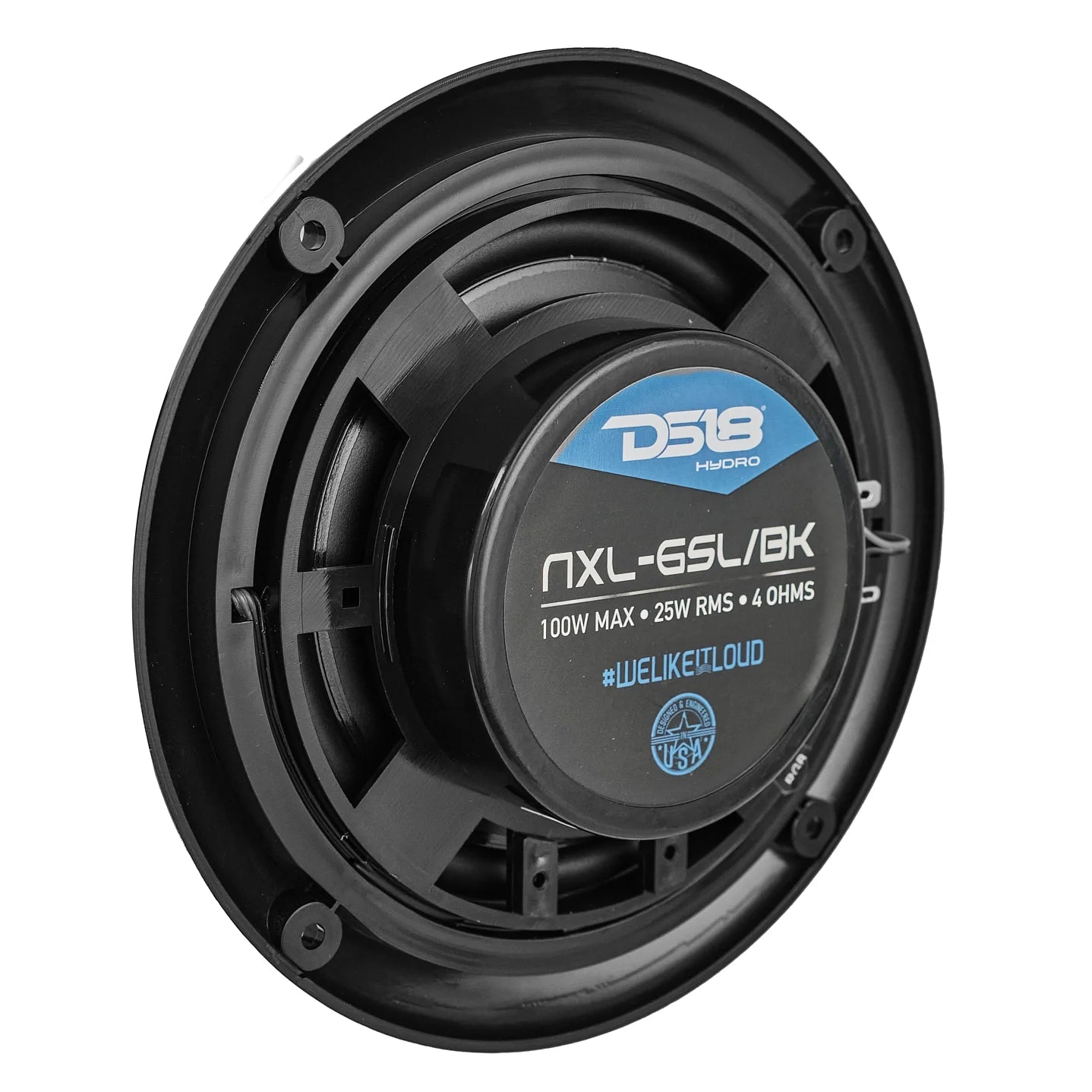 NXL 6.5" 2-Way Coaxial Marine Shallow Speaker With LED RGB Lights 25 Watts Rms 4-Ohm