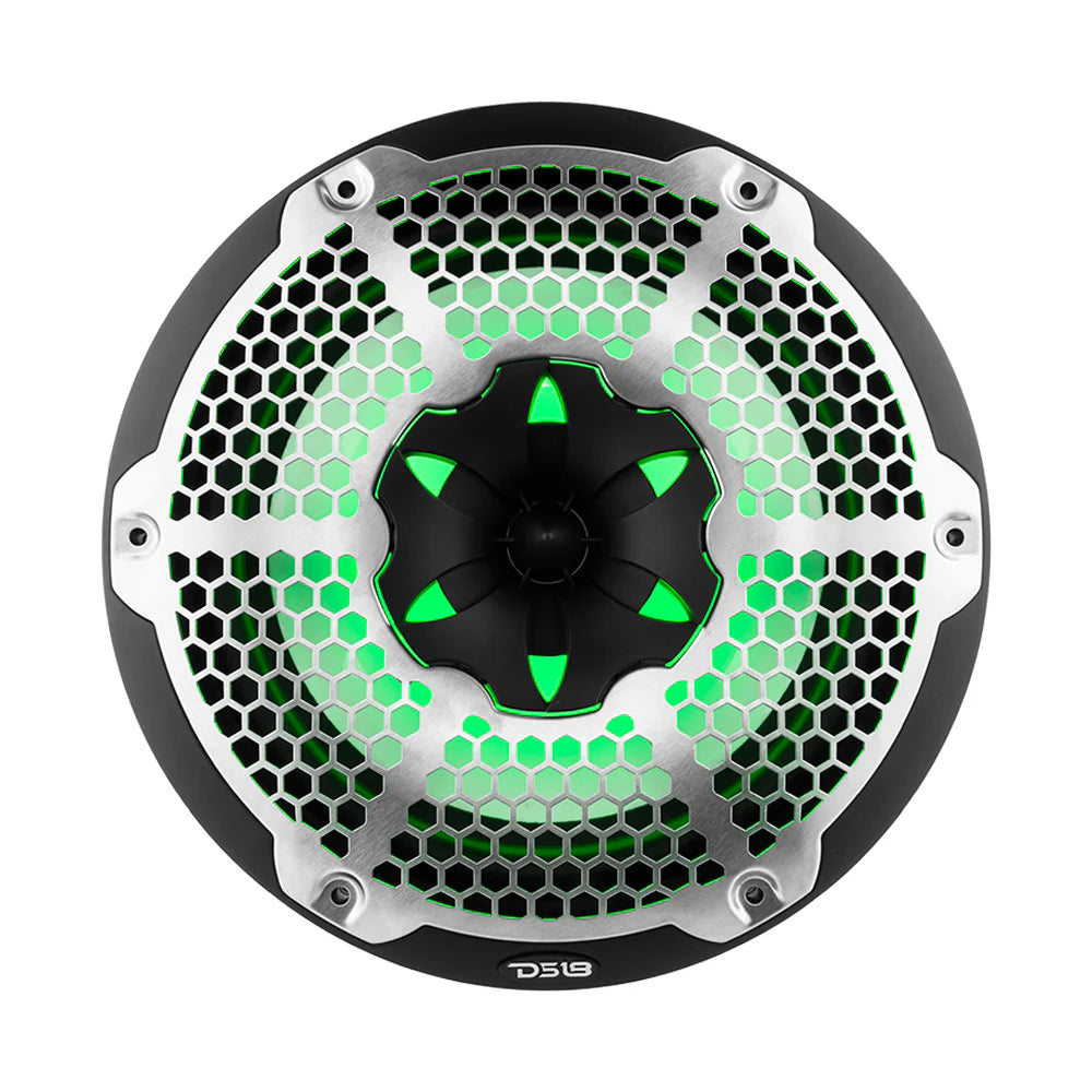 NXL 10" 2-Way Coaxial Marine Speaker With LED RGB Lights 200 Watts Rms 4-Ohm -Black