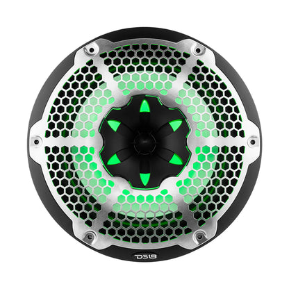 NXL 10" 2-Way Coaxial Marine Speaker With LED RGB Lights 200 Watts Rms 4-Ohm -Black