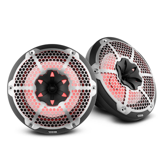 NXL 10" 2-Way Coaxial Marine Speaker With LED RGB Lights 200 Watts Rms 4-Ohm -Black