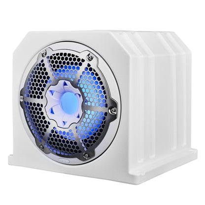 Daul 10" Marine Subwoofer Enclosure with 10" Passive Radiator and LED RGB Lights 350 Watts Rms 4-Ohm (NXL-10SUB Included)