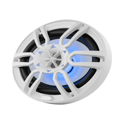 NXL 6x9" 2-Way Coaxial Marine Speaker With LED RGB Lights 125 Watts Rms 4-Ohm -White