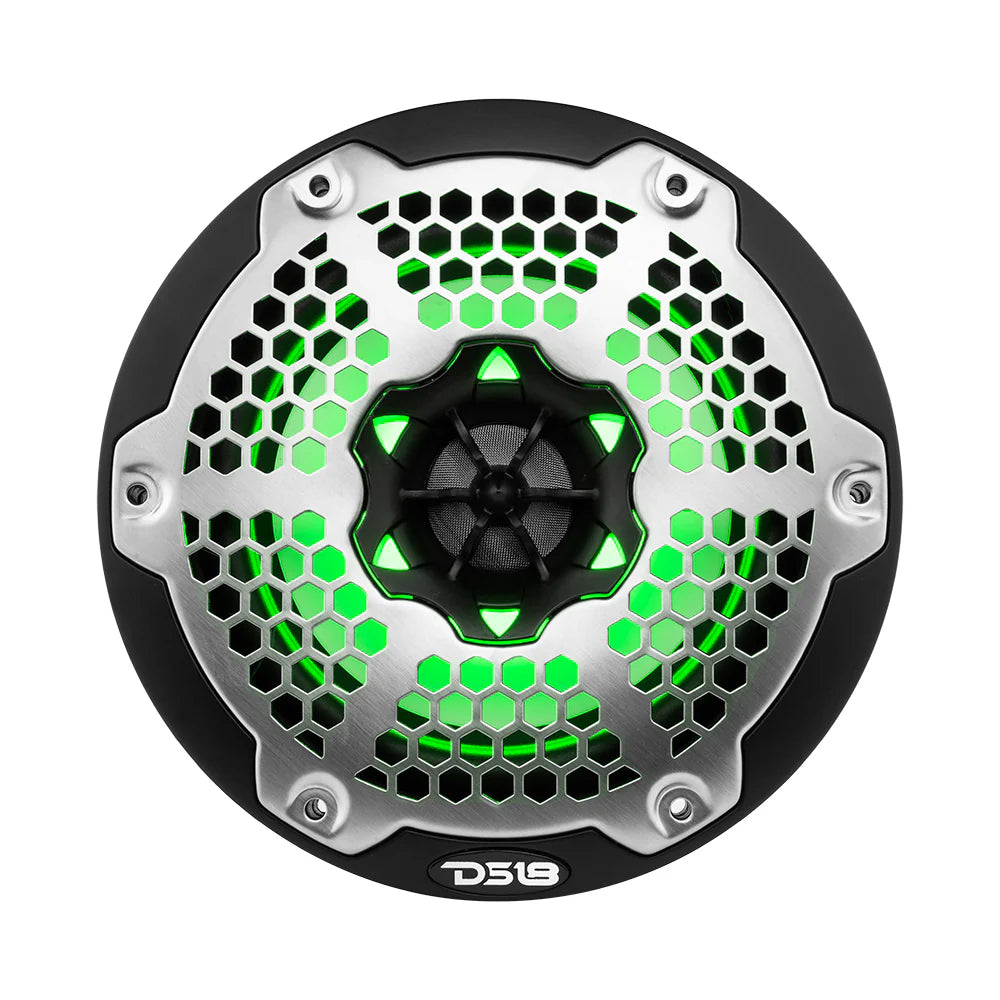 NXL 6.5" 2-Way Coaxial Marine Speaker With LED RGB Lights 100 Watts Rms 4-Ohm -Black