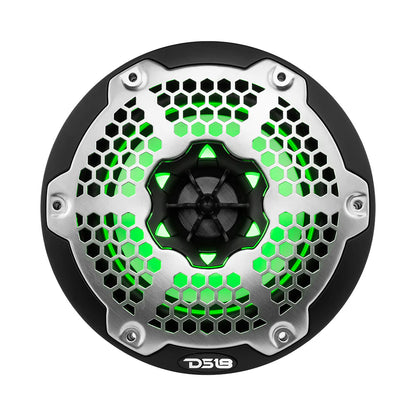 NXL 6.5" 2-Way Coaxial Marine Speaker With LED RGB Lights 100 Watts Rms 4-Ohm -Black