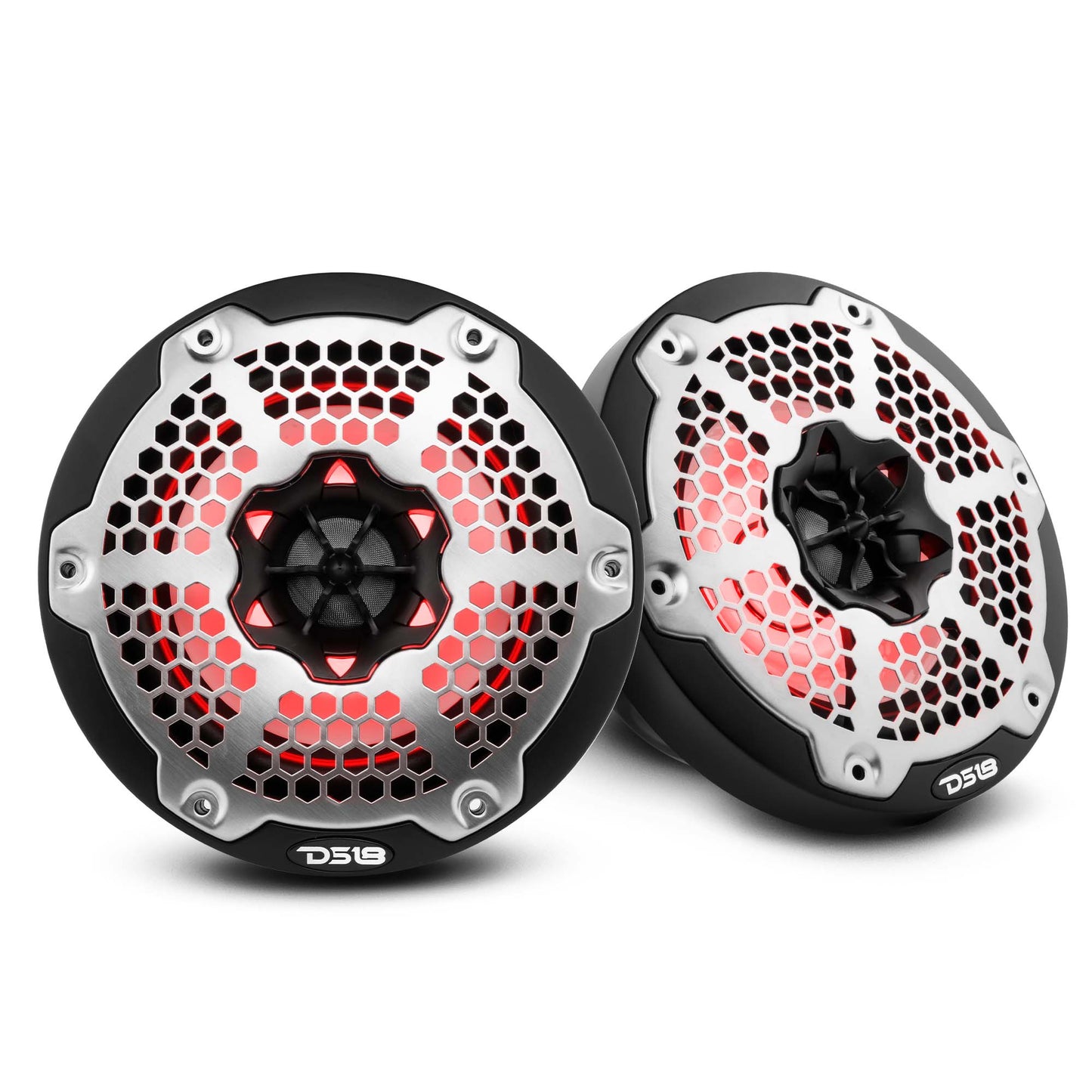 NXL 6.5" 2-Way Coaxial Marine Speaker With LED RGB Lights 100 Watts Rms 4-Ohm -Black