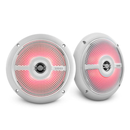 NXL 6.5" 2-Way Coaxial Marine Shallow Speaker With LED RGB Lights 25 Watts Rms 4-Ohm