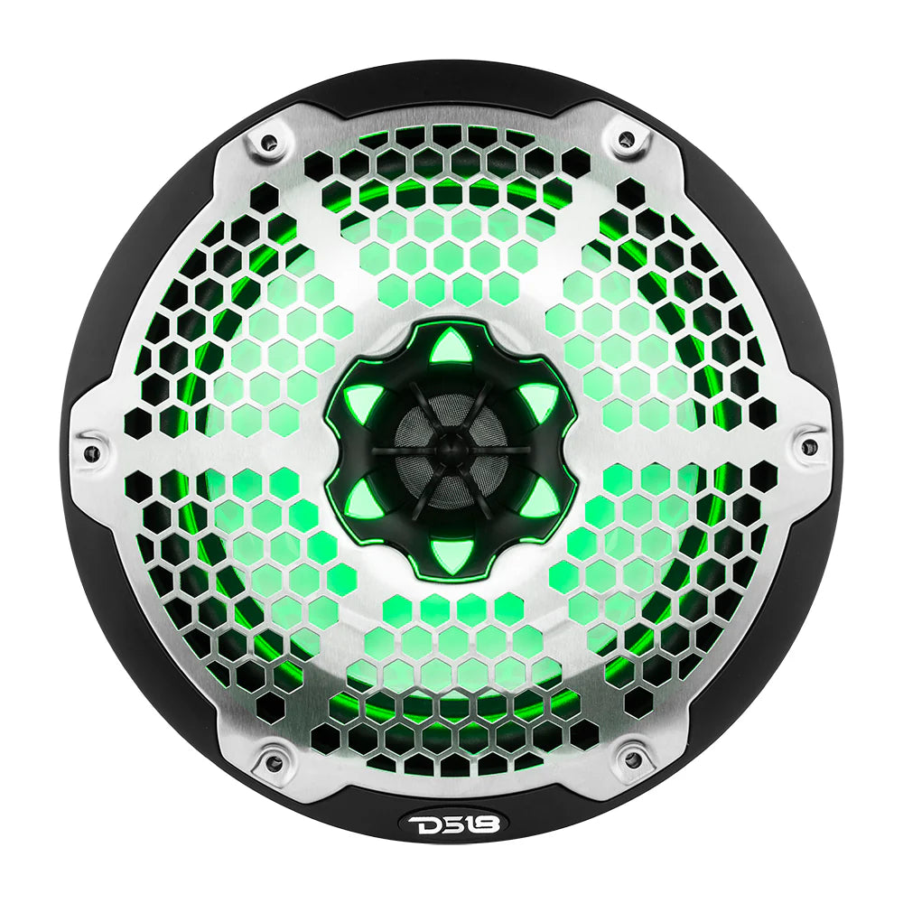 NXL 8" 2-Way Coaxial Marine Speaker With LED RGB Lights 125 Watts Rms 4-Ohm -Black