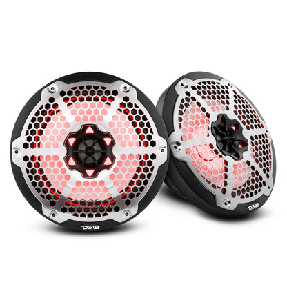 NXL 8" 2-Way Coaxial Marine Speaker With LED RGB Lights 125 Watts Rms 4-Ohm -Black