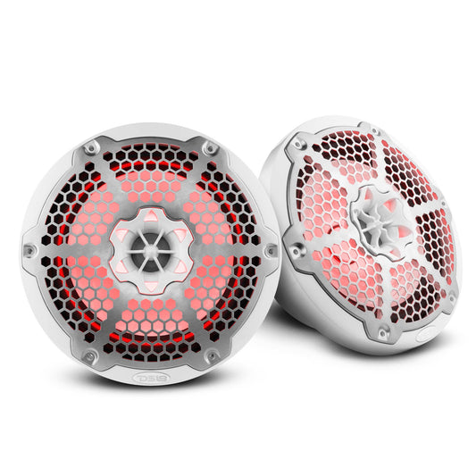 NXL 8" 2-Way Coaxial Marine Speaker With LED RGB Lights 125 Watts Rms 4-Ohm -White