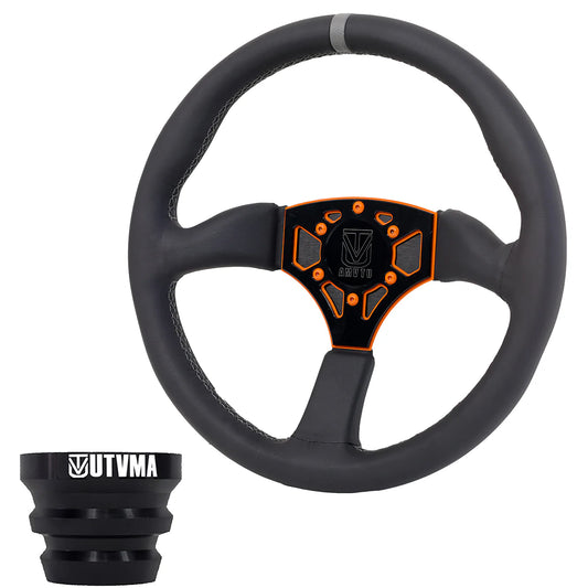 UTVMA Octane Leather Steering Wheel With Hub