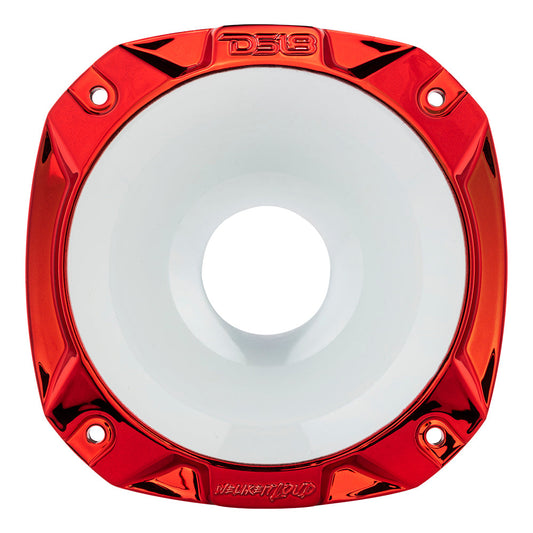 2 Inch Throat Short Bolt On 57 Degrees 2.6 Inch Depth Plastic Horn-Chrome Red and White DS18