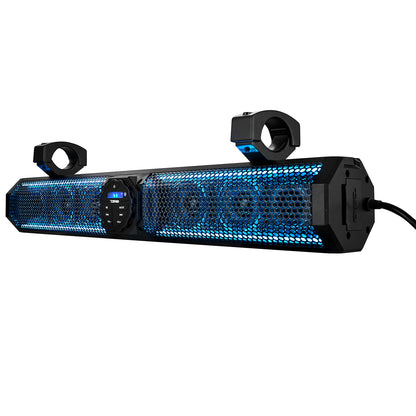 26" Marine Amplified Soundbar with Bluetooth USB & RGB Lighting 6 Speakers 600 Watts