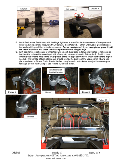 Trail Armor Polaris RZR XP 1000 Turbo S, RZR Turbo S Velocity, RZR 4 XP 1000 Turbo S and RZR 4 Turbo S Velocity CoolFlo Windshield