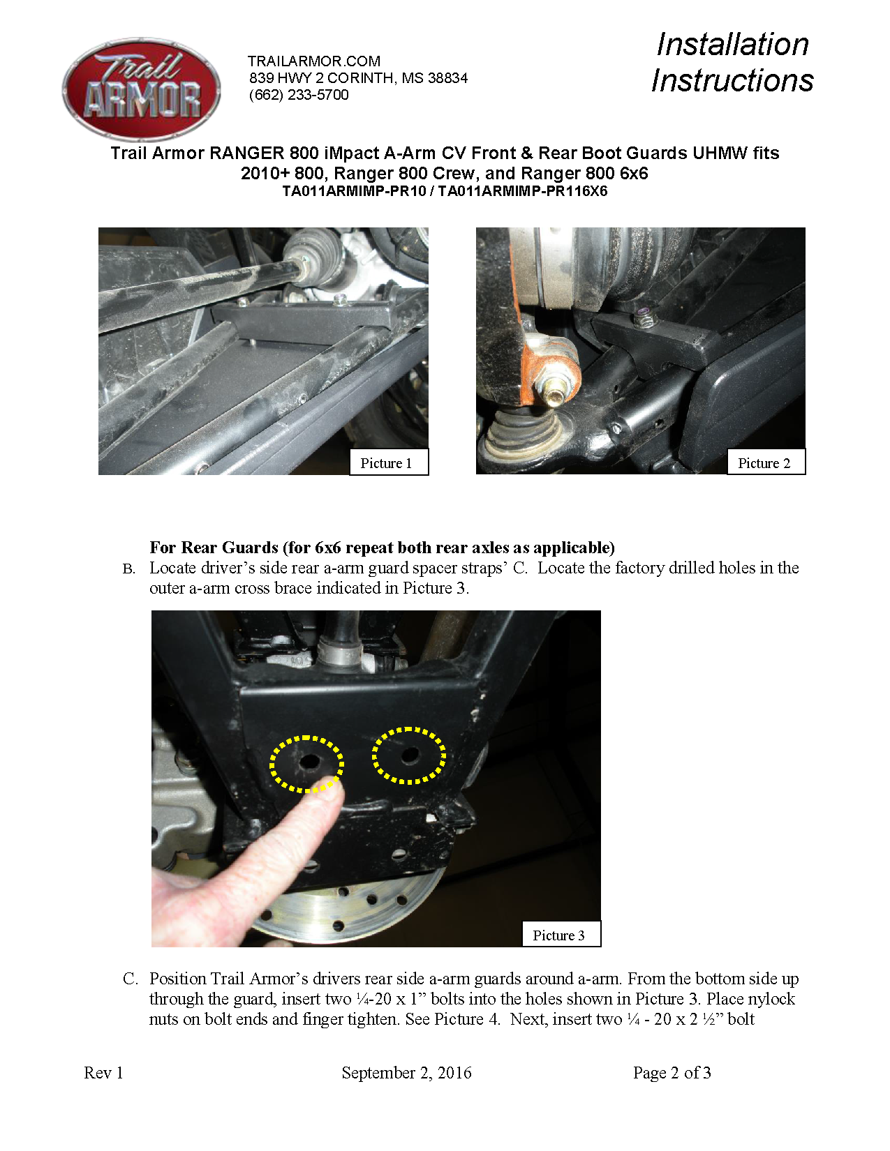 Trail Armor Ranger 800, Ranger 800 Crew and Ranger 900 Diesel iMpact A-Arm CV Front & Rear Boot Guards